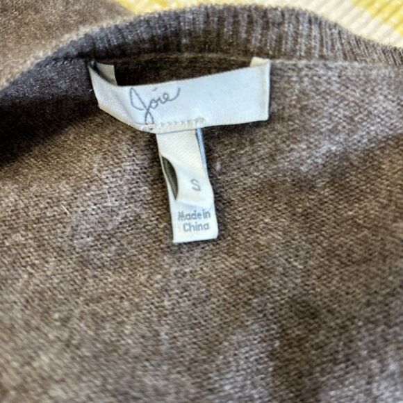 Joie Soft Cashmere Wool Blend Womens Brown Sz Small Tunic Knit Sweater Oversize - Picture 12 of 16